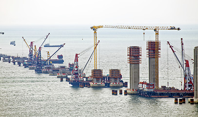 Image showing construction site of Hong Kong Zhuhai Macau Macao Bridge