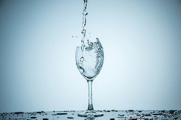 Image showing glass being filled with water 