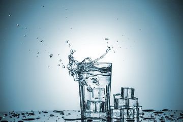 Image showing Water in glass with water splash