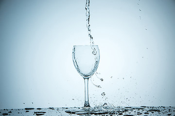 Image showing glass being filled with water 