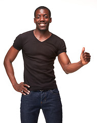 Image showing Portrait of handsome young smiling african man 