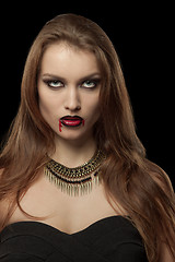 Image showing Portrait of a  gothic vampire woman