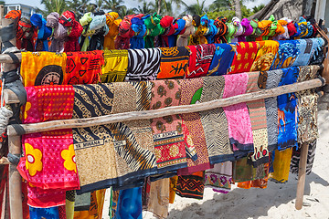 Image showing Beautiful colourful scarfes 