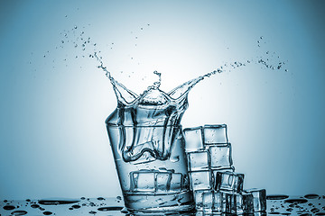 Image showing Water in glass with water splash