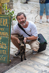 Image showing Croatia. tourists and locals cat