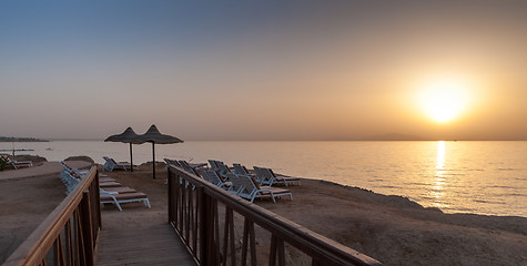 Image showing Sea Sunset in Egypt 