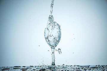Image showing glass being filled with water 