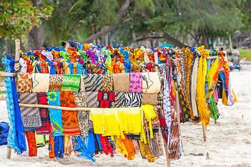 Image showing Beautiful colourful scarfes 