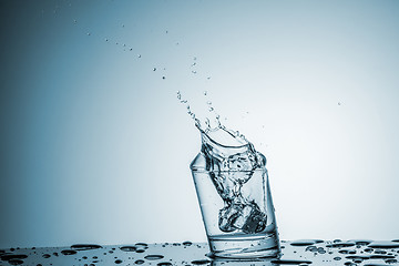 Image showing Water in glass with water splash