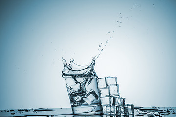 Image showing Water in glass with water splash