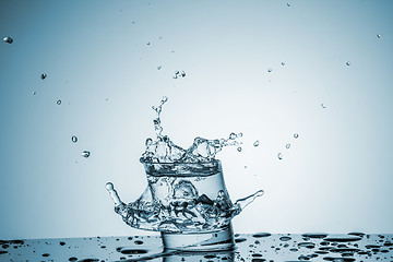 Image showing Water in glass with water splash