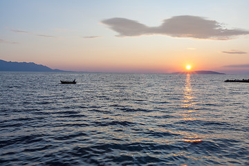 Image showing beautiful sunset at the sea