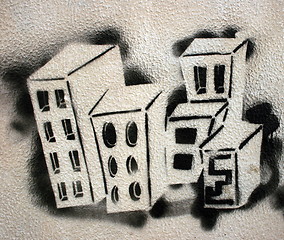Image showing Buildings graffiti