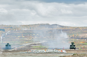 Image showing Antiaircraft gun missile systems in action