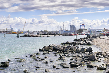 Image showing Harbor and industrie Warnemunde