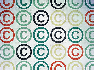 Image showing Law concept: Copyright icons on Digital Paper background