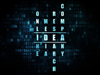 Image showing Advertising concept: word Idea in solving Crossword Puzzle