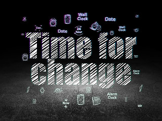 Image showing Time concept: Time for Change in grunge dark room