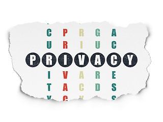 Image showing Security concept: word Privacy in solving Crossword Puzzle