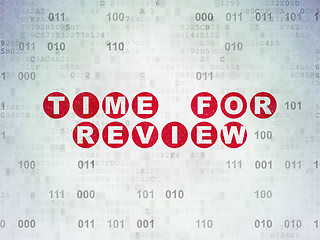 Image showing Time concept: Time for Review on Digital Paper background
