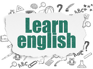 Image showing Education concept: Learn English on Torn Paper background