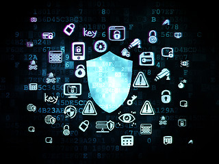 Image showing Safety concept: Shield on Digital background