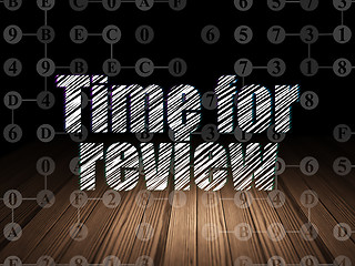 Image showing Time concept: Time for Review in grunge dark room