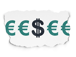 Image showing Currency concept: dollar icon on Torn Paper background