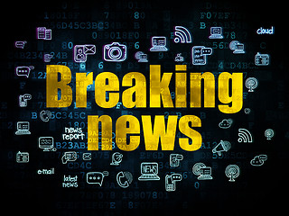 Image showing News concept: Breaking News on Digital background
