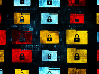 Image showing Business concept: Folder With Lock icons on Digital background