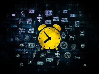 Image showing Time concept: Alarm Clock on Digital background
