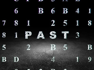 Image showing Timeline concept: Past in grunge dark room