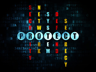 Image showing Security concept: word Protect in solving Crossword Puzzle