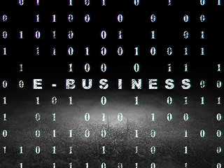 Image showing Finance concept: E-business in grunge dark room