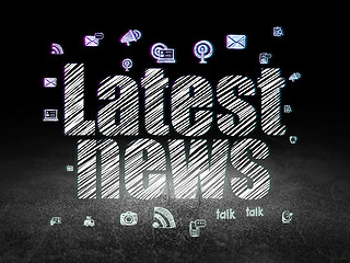 Image showing News concept: Latest News in grunge dark room