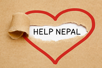 Image showing Help Nepal Torn Paper