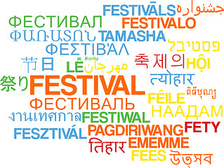 Image showing Festival multilanguage wordcloud background concept