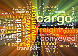 Image showing cargo wordcloud concept illustration glowing