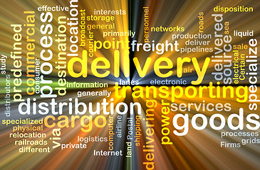 Image showing delivery wordcloud concept illustration glowing