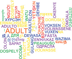 Image showing Adult multilanguage wordcloud background concept