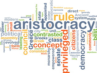 Image showing aristocracy wordcloud concept illustration