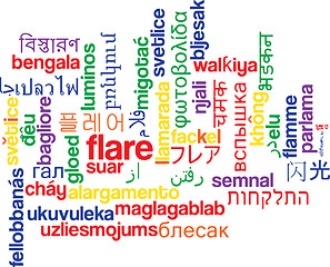 Image showing Flare multilanguage wordcloud background concept