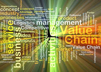 Image showing value chain wordcloud concept illustration glowing