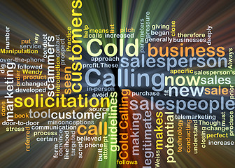 Image showing Cold calling background concept glowing