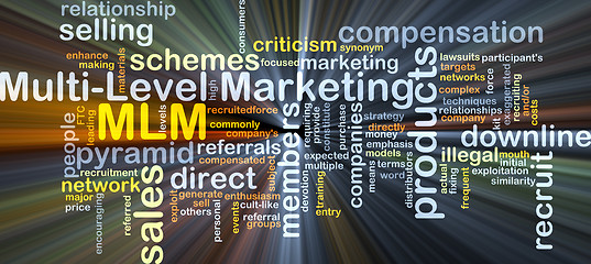 Image showing Multi-level marketing MLM background concept glowing