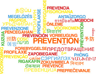 Image showing Prevention multilanguage wordcloud background concept