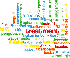 Image showing Treatment multilanguage wordcloud background concept