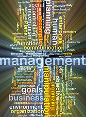 Image showing management wordcloud concept illustration glowing