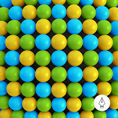 Image showing Abstract technology background with balls. Spheric pattern. 