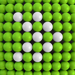 Image showing Arrow. Abstract technology background with balls. 